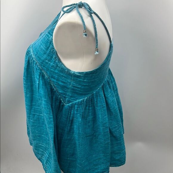 Roper Teal Cotton Shoulder Tie Camisole - Picture 4 of 5